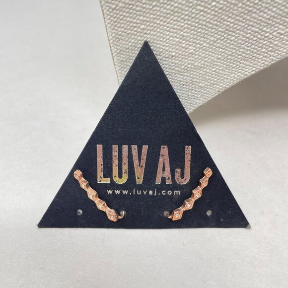Luv AJ Kite Crawler Earrings Faux Diamond Rose Gold-Tone‎ - Picture 1 of 8